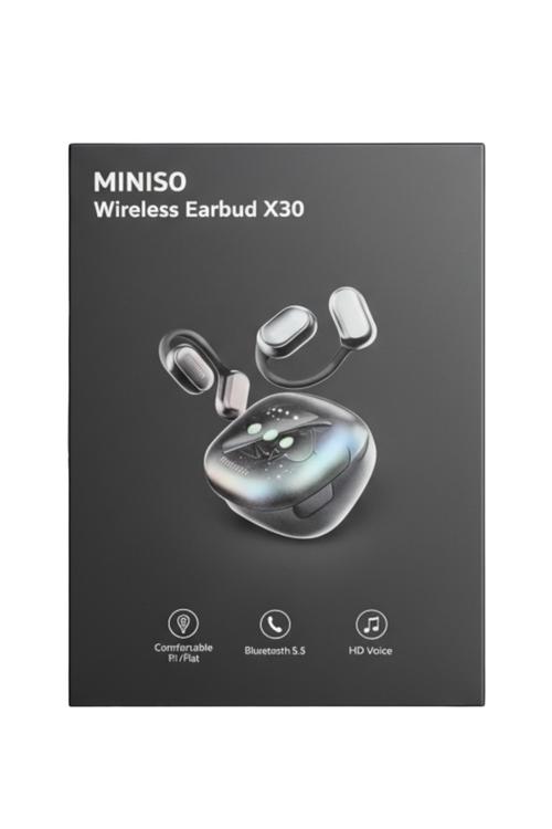 New Miniso Wireless Earbud Bluetooth 5.5, HD Voice, Comfortable Fit Black X30